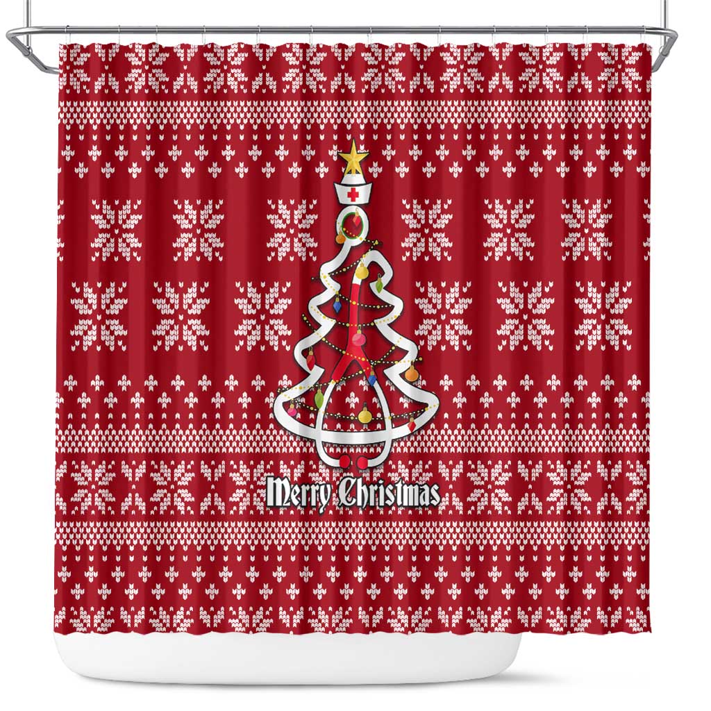 Nurse Merry Christmas Christmas Shower Curtain Xmas Holiday Patterns - Wonder Print Shop