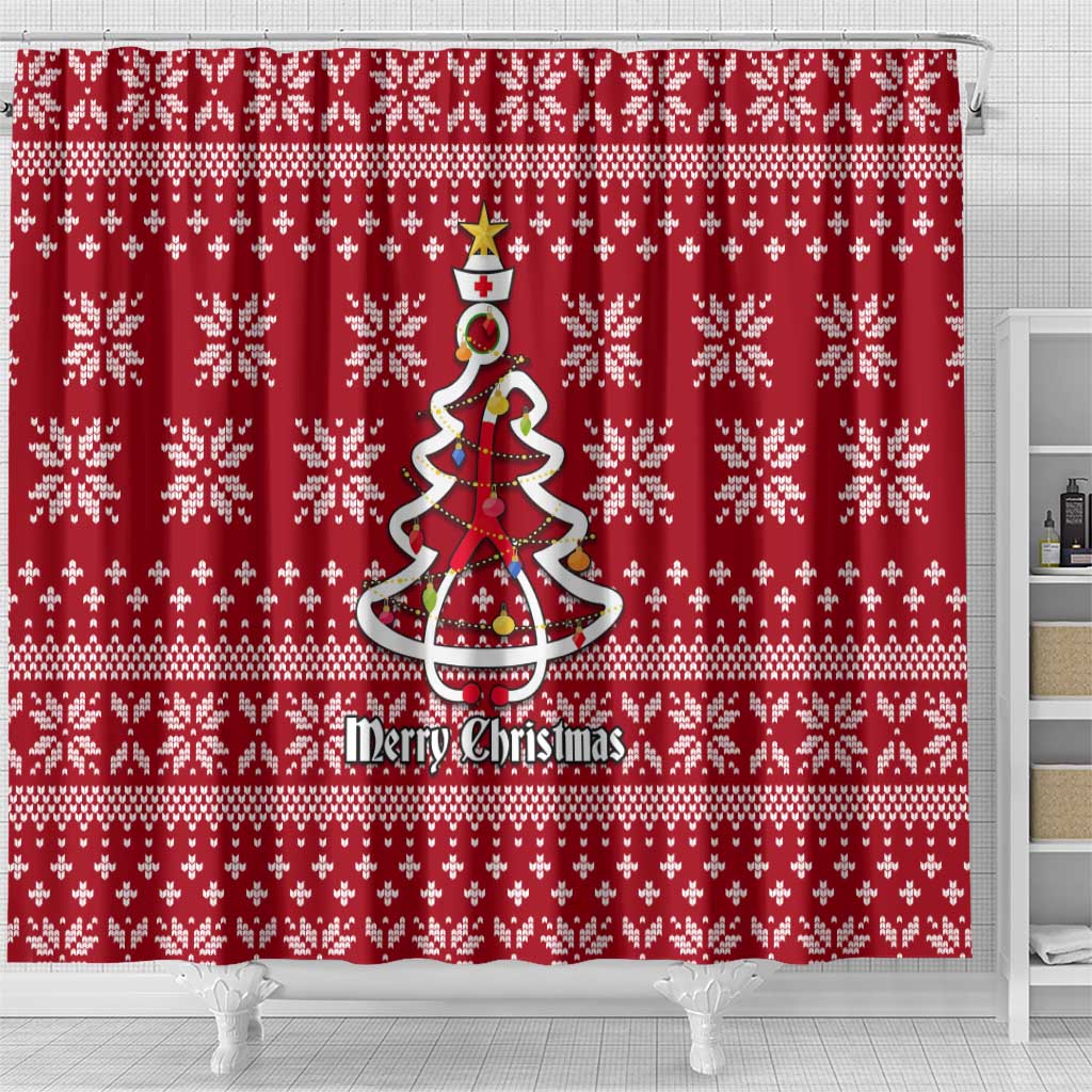 Nurse Merry Christmas Christmas Shower Curtain Xmas Holiday Patterns - Wonder Print Shop