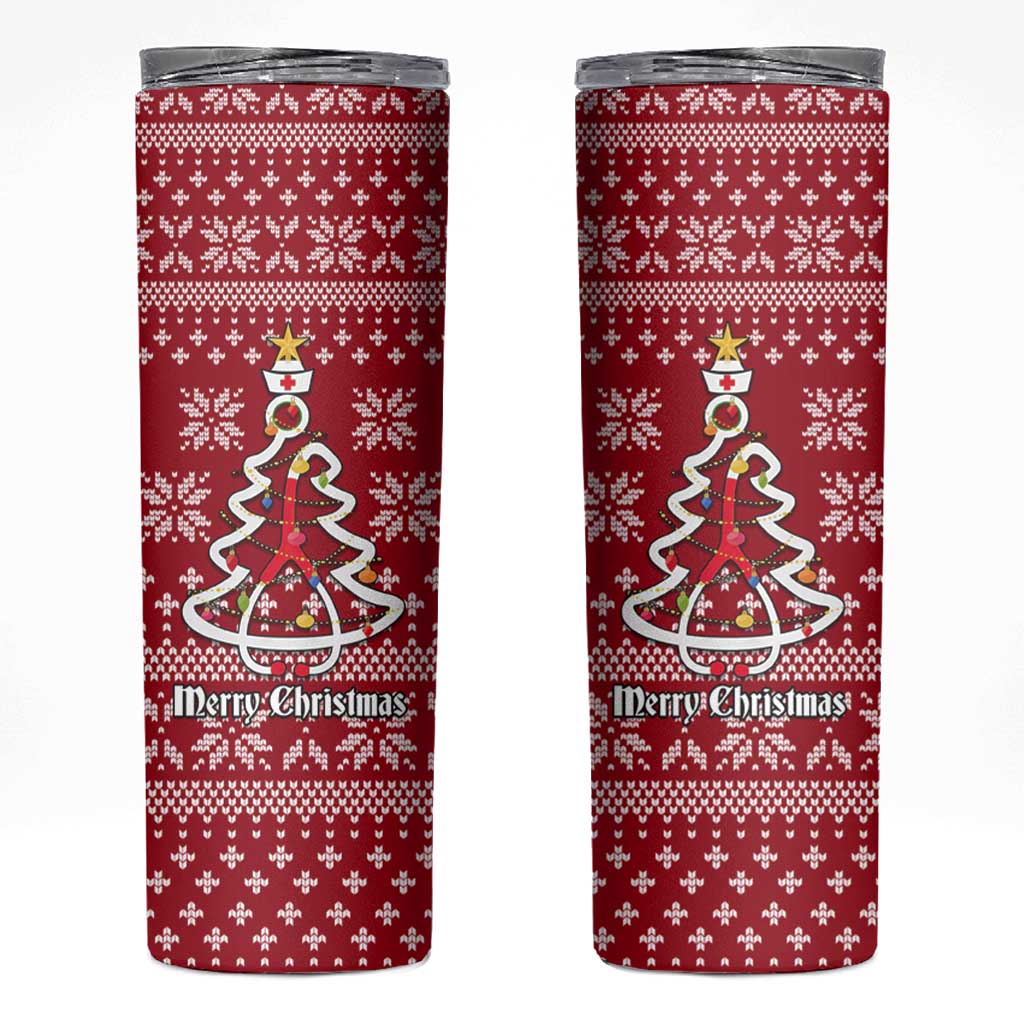 Nurse Merry Christmas Christmas Skinny Tumbler Xmas Holiday Patterns - Wonder Print Shop