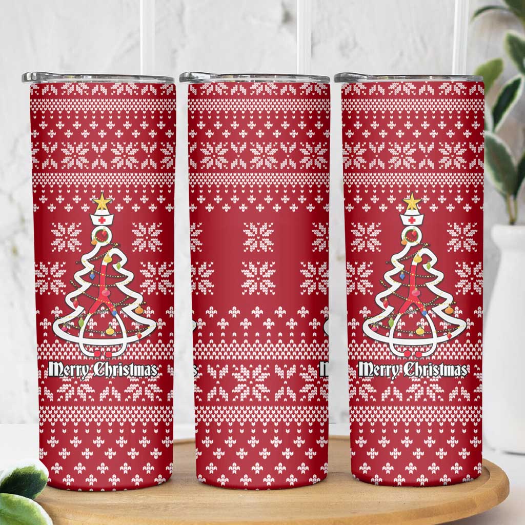 Nurse Merry Christmas Christmas Skinny Tumbler Xmas Holiday Patterns - Wonder Print Shop