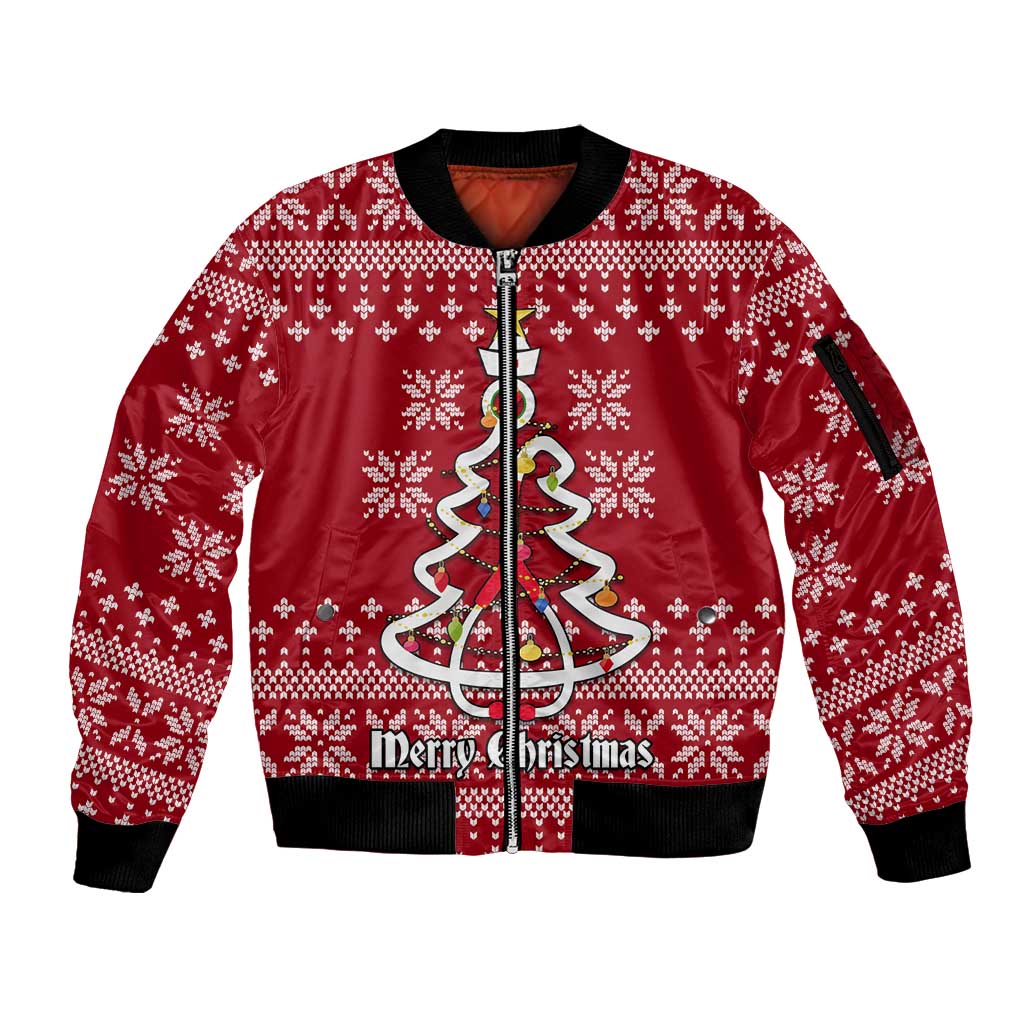 Nurse Merry Christmas Christmas Sleeve Zip Bomber Jacket Xmas Holiday Patterns - Wonder Print Shop