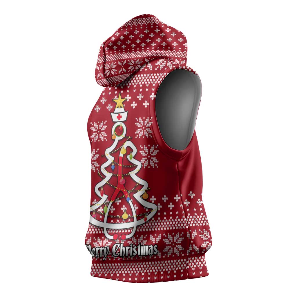 Nurse Merry Christmas Christmas Sleeveless Hoodie Xmas Holiday Patterns - Wonder Print Shop