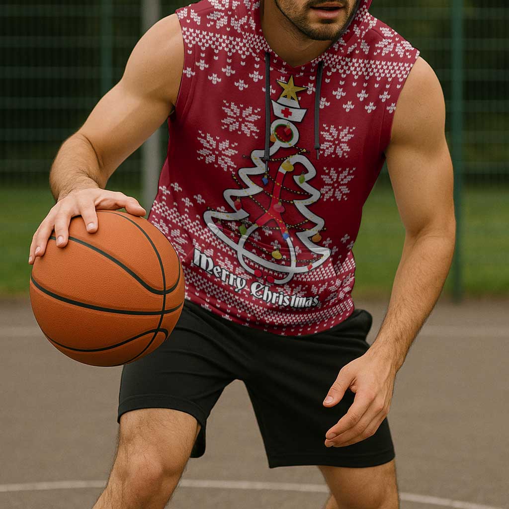 Nurse Merry Christmas Christmas Sleeveless Hoodie Xmas Holiday Patterns - Wonder Print Shop