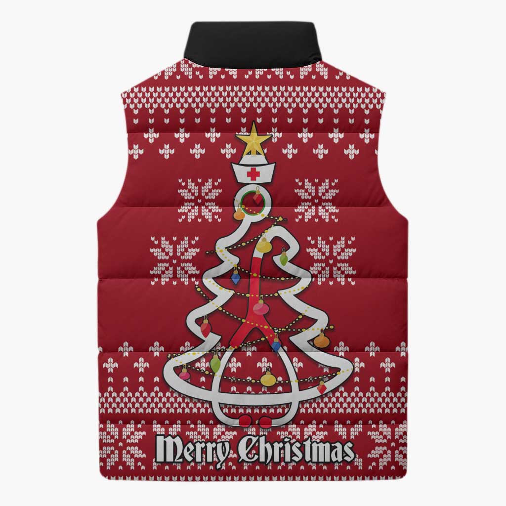 Nurse Merry Christmas Christmas Sleeveless Puffer Jacket Xmas Holiday Patterns - Wonder Print Shop