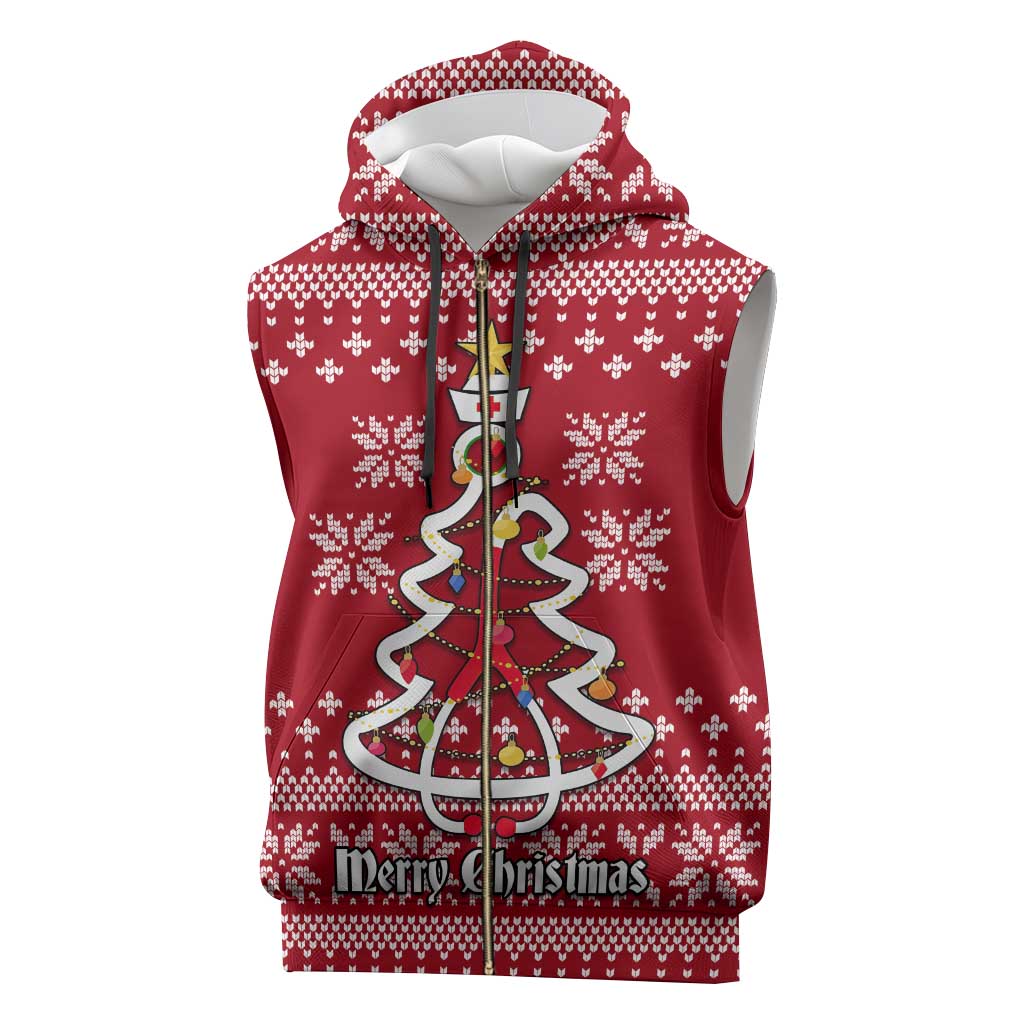 Nurse Merry Christmas Christmas Sleeveless Zip Hoodie Xmas Holiday Patterns - Wonder Print Shop