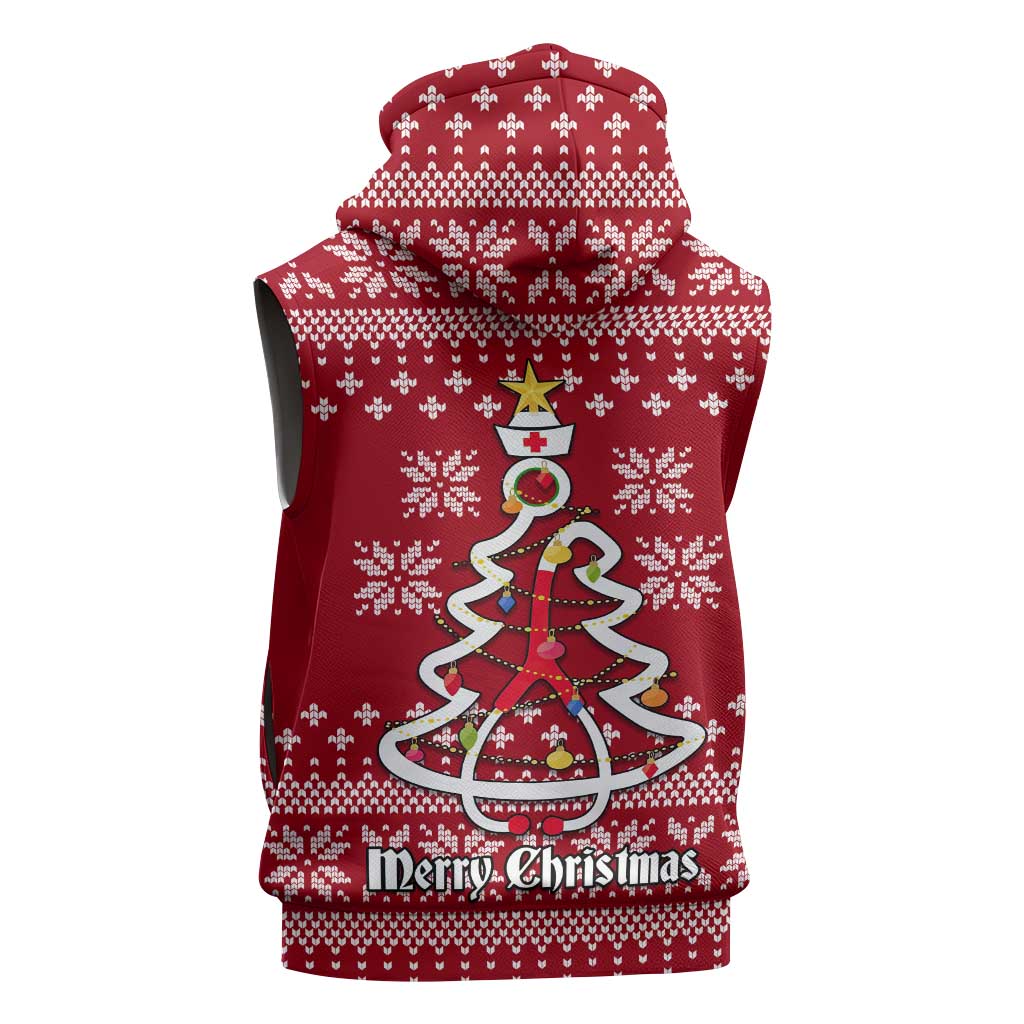 Nurse Merry Christmas Christmas Sleeveless Zip Hoodie Xmas Holiday Patterns - Wonder Print Shop