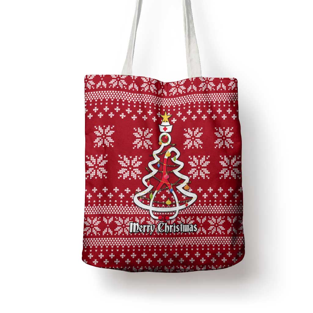 Nurse Merry Christmas Christmas Tote Bag Xmas Holiday Patterns - Wonder Print Shop
