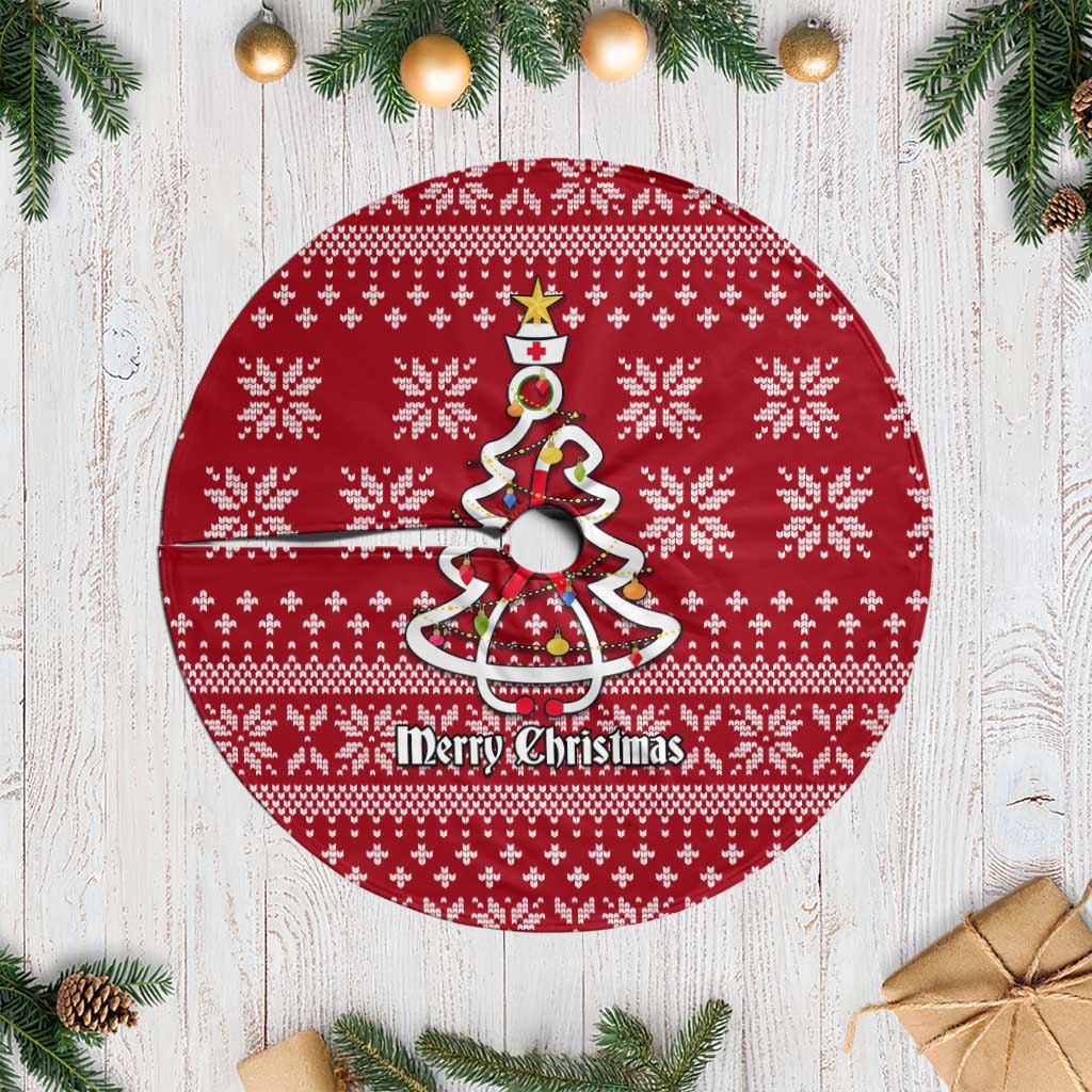 Nurse Merry Christmas Tree Skirt Xmas Holiday Patterns - Wonder Print Shop