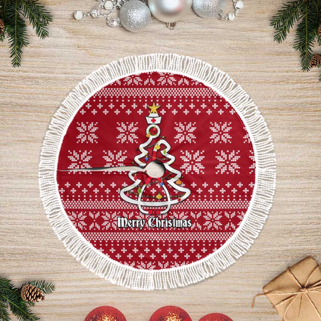 Nurse Merry Christmas Tree Skirt Xmas Holiday Patterns - Wonder Print Shop