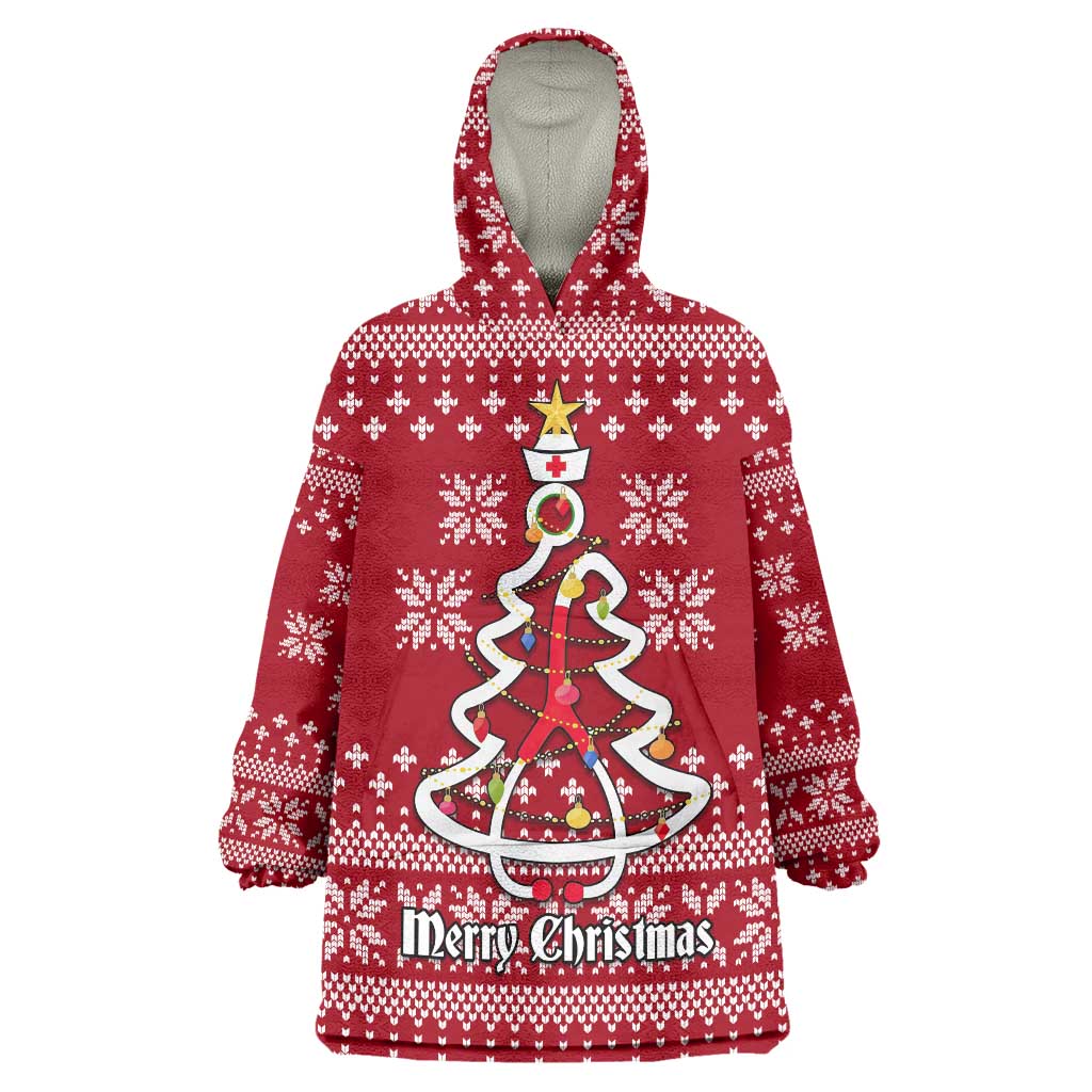 Nurse Merry Christmas Christmas Wearable Blanket Hoodie Xmas Holiday Patterns - Wonder Print Shop