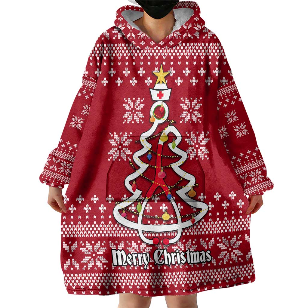 Nurse Merry Christmas Christmas Wearable Blanket Hoodie Xmas Holiday Patterns - Wonder Print Shop