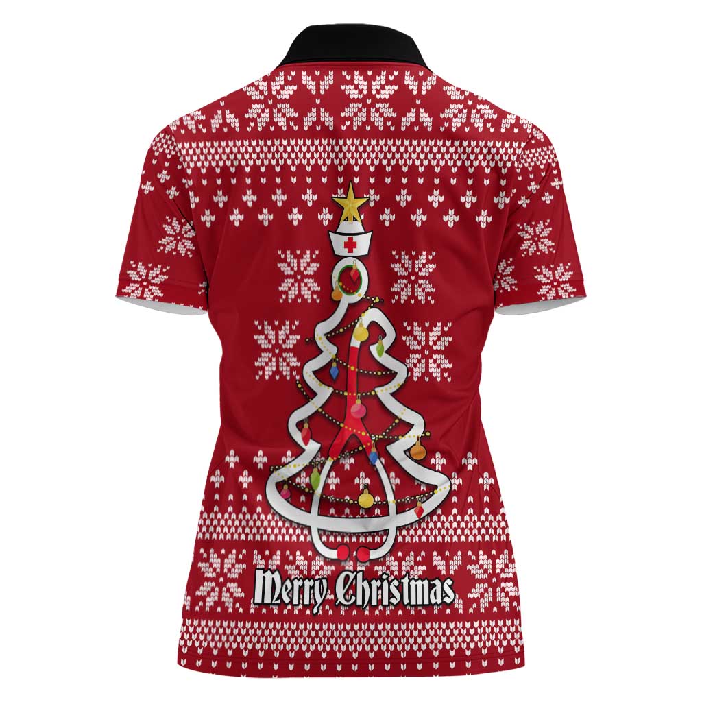 Nurse Merry Christmas Christmas Women Polo Shirt Xmas Holiday Patterns - Wonder Print Shop