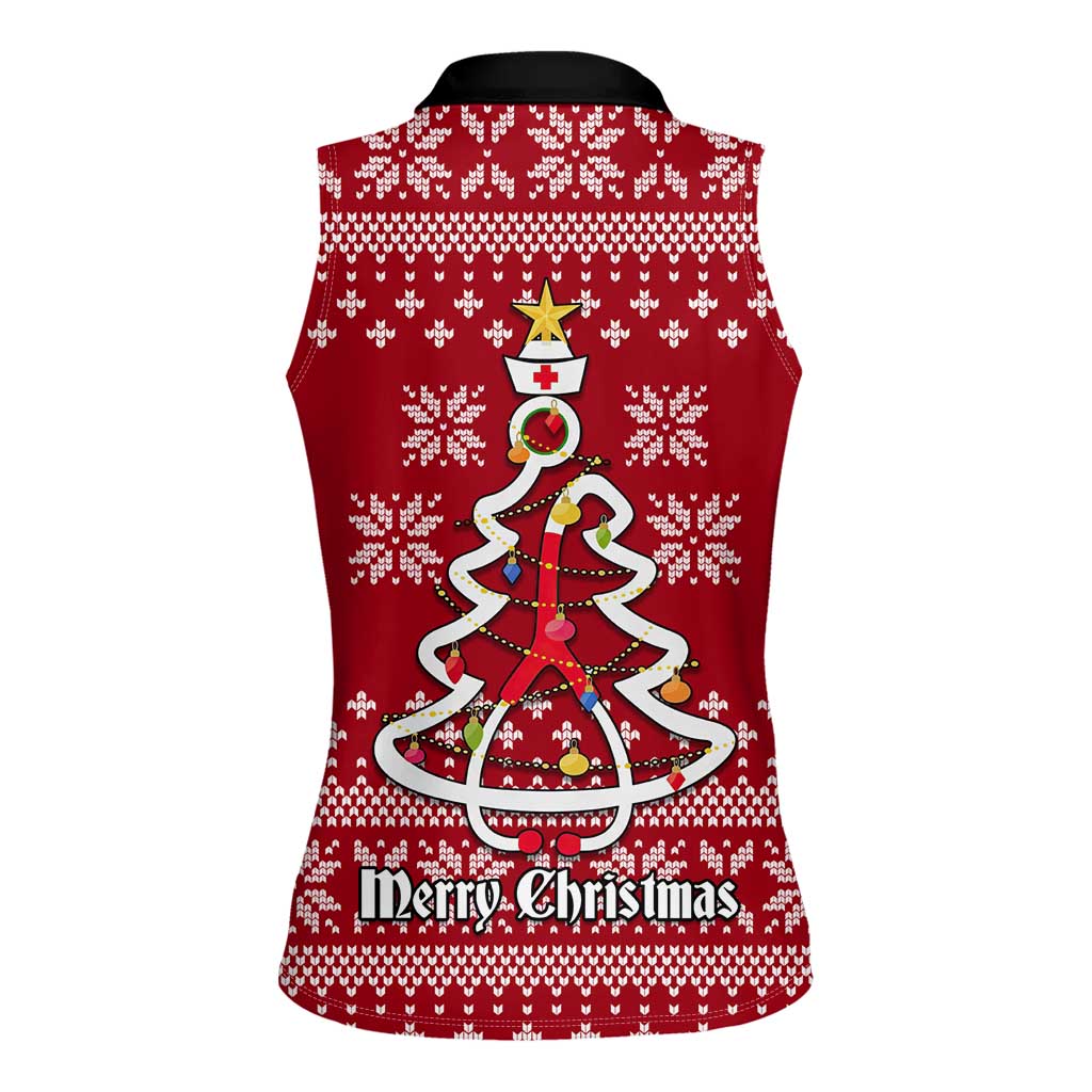 Nurse Merry Christmas Christmas Women Sleeveless Polo Shirt Xmas Holiday Patterns - Wonder Print Shop