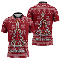 Nurse Merry Christmas Christmas Zipper Polo Shirt Xmas Holiday Patterns - Wonder Print Shop