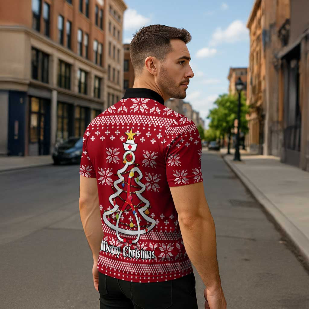 Nurse Merry Christmas Christmas Zipper Polo Shirt Xmas Holiday Patterns - Wonder Print Shop