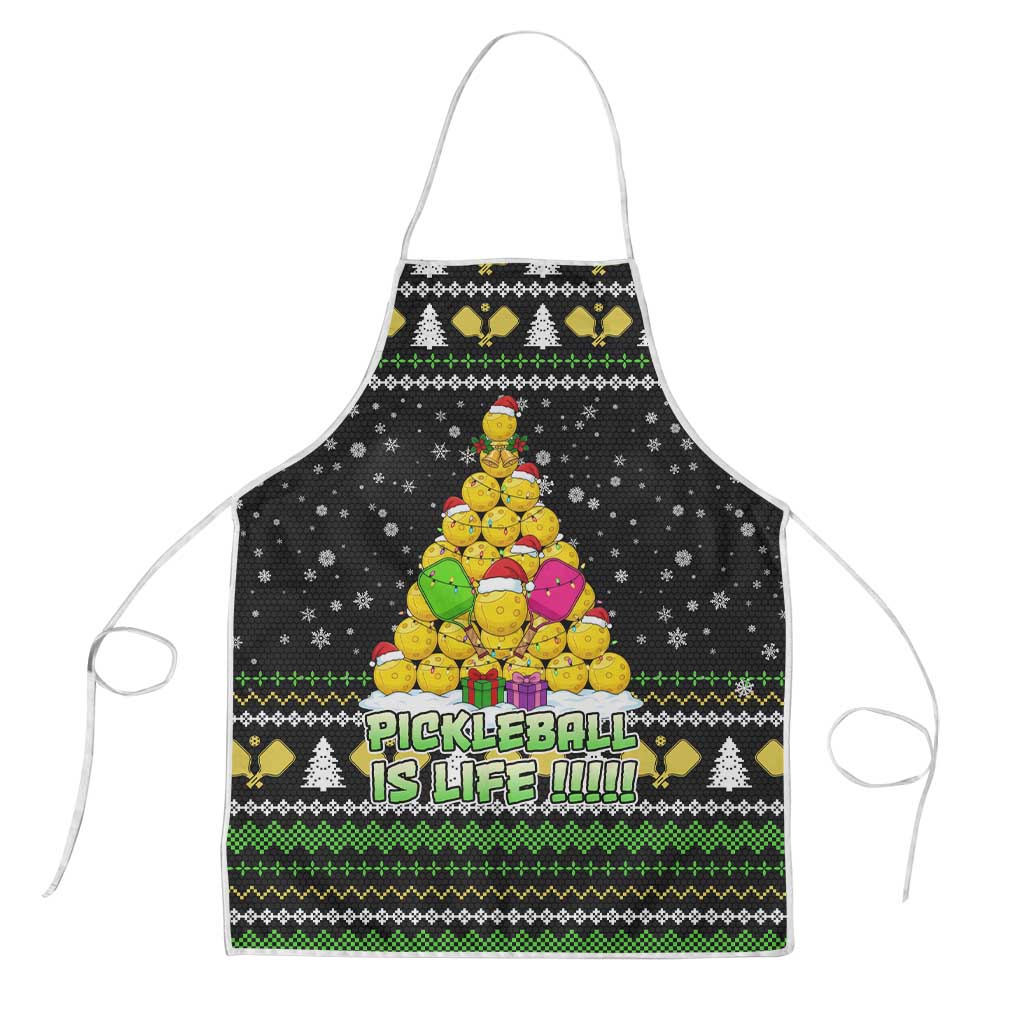 PickleBall Is Life Christmas Apron Xmas Holiday Patterns - Wonder Print Shop