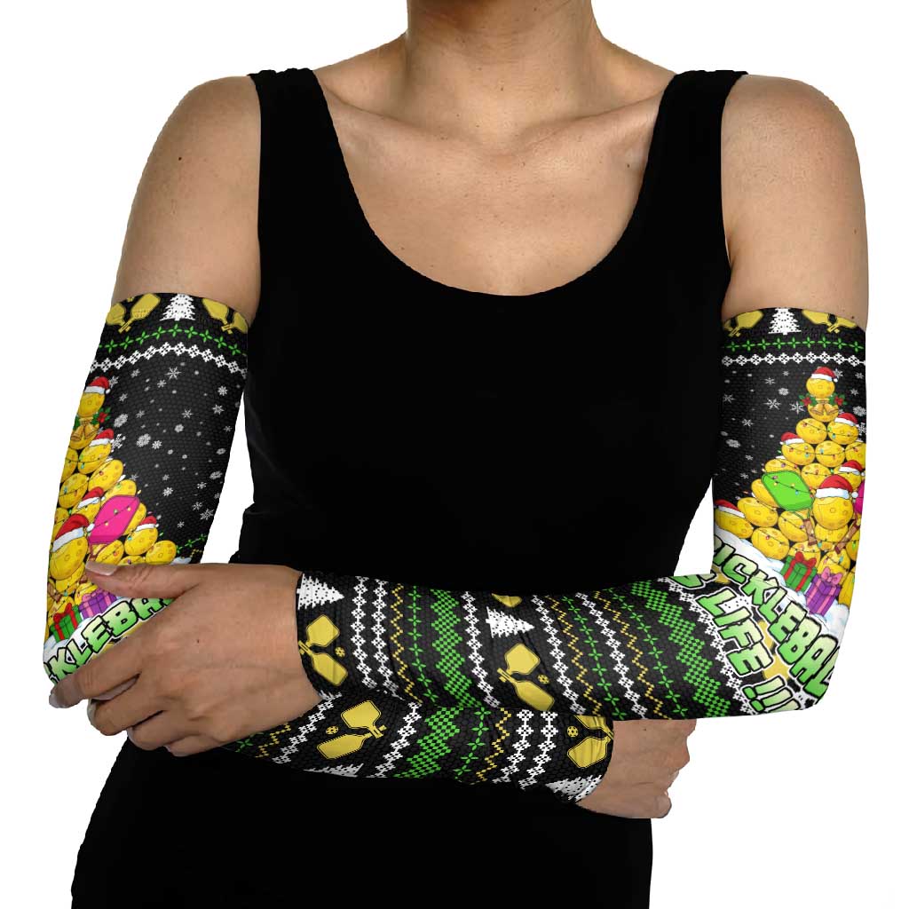 PickleBall Is Life Christmas Arm Sleeves Xmas Holiday Patterns - Wonder Print Shop
