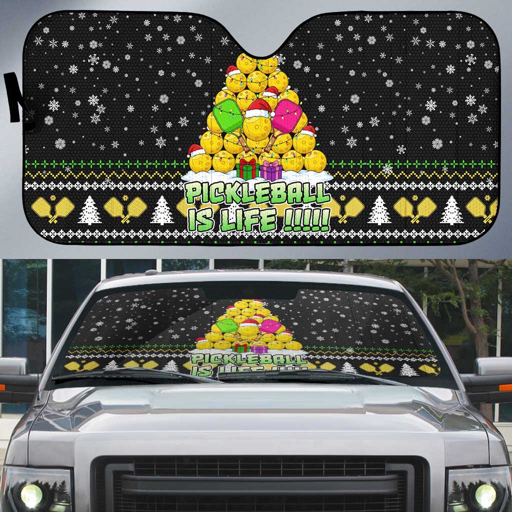 PickleBall Is Life Christmas Auto Sun Shade Xmas Holiday Patterns - Wonder Print Shop