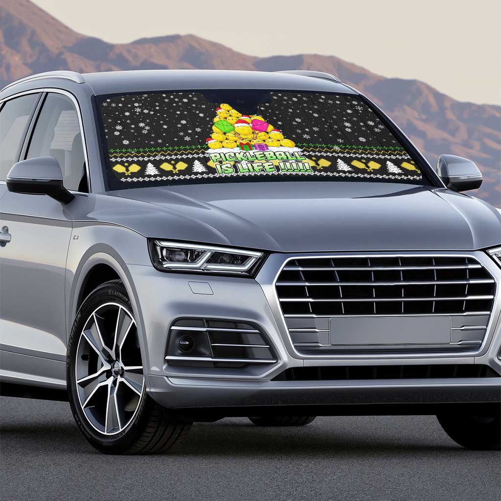 PickleBall Is Life Christmas Auto Sun Shade Xmas Holiday Patterns - Wonder Print Shop