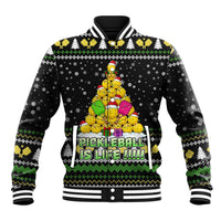 PickleBall Is Life Christmas Baseball Jacket Xmas Holiday Patterns - Wonder Print Shop