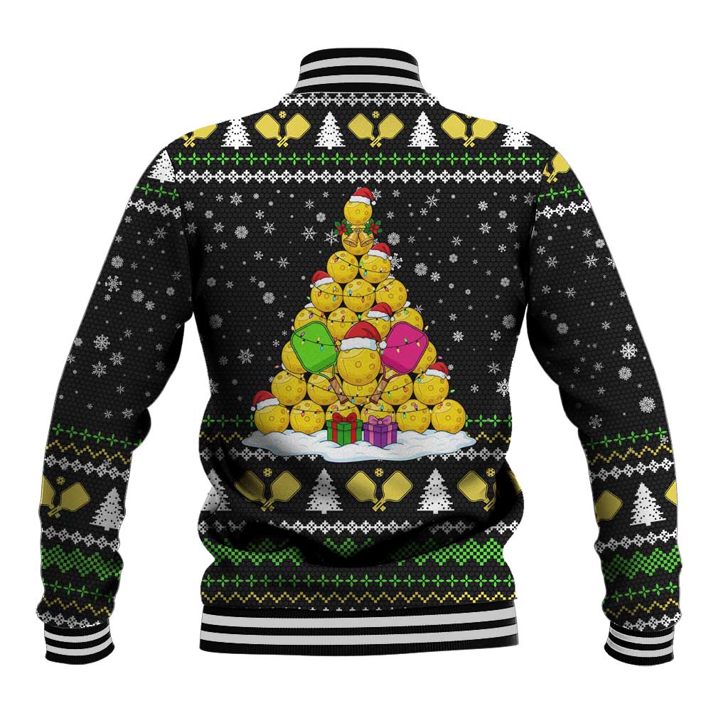 PickleBall Is Life Christmas Baseball Jacket Xmas Holiday Patterns - Wonder Print Shop