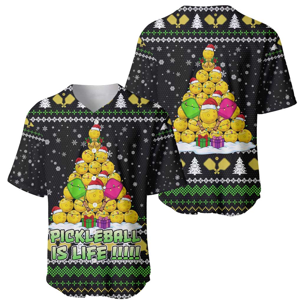 PickleBall Is Life Christmas Baseball Jersey Xmas Holiday Patterns - Wonder Print Shop