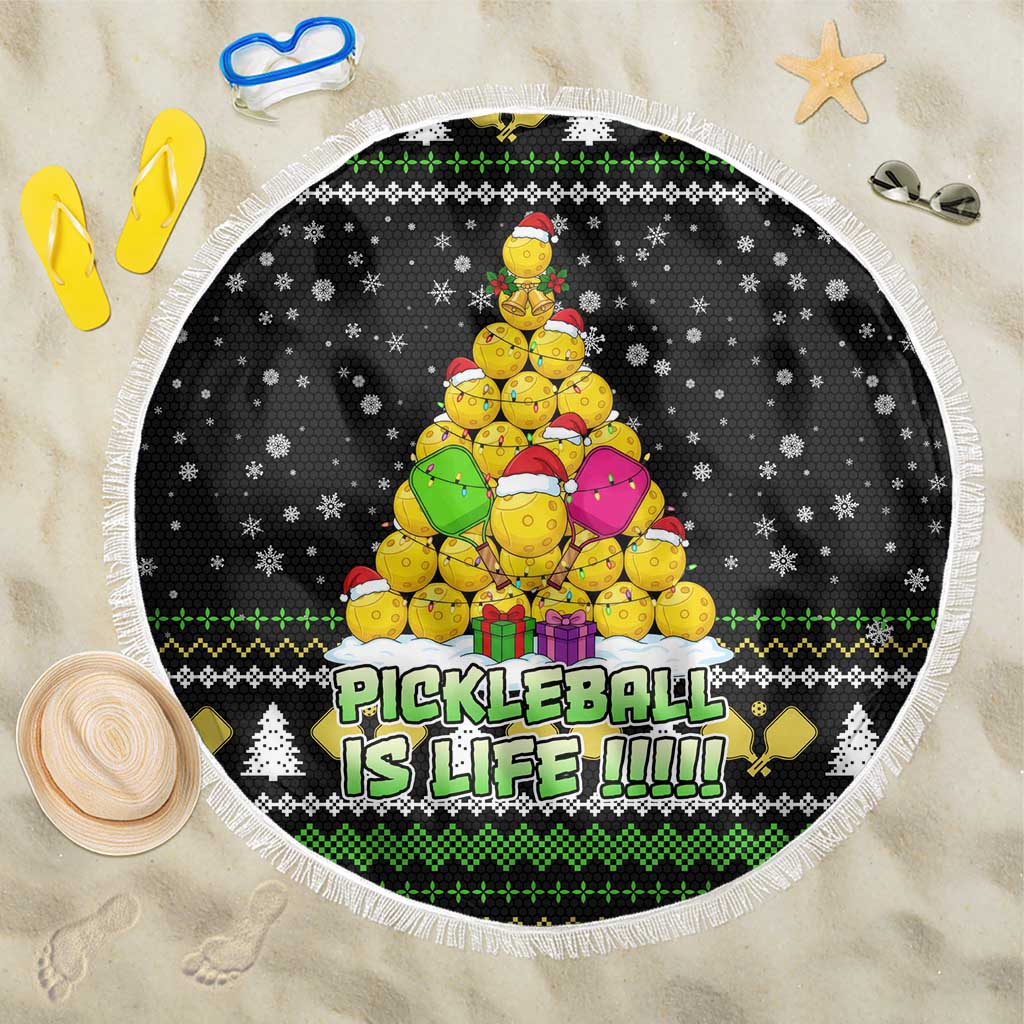 PickleBall Is Life Christmas Beach Blanket Xmas Holiday Patterns - Wonder Print Shop