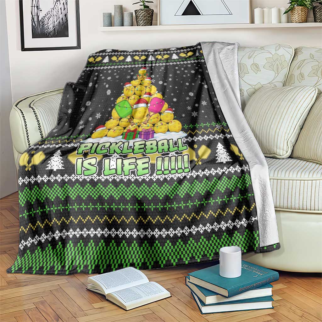 PickleBall Is Life Christmas Blanket Xmas Holiday Patterns - Wonder Print Shop