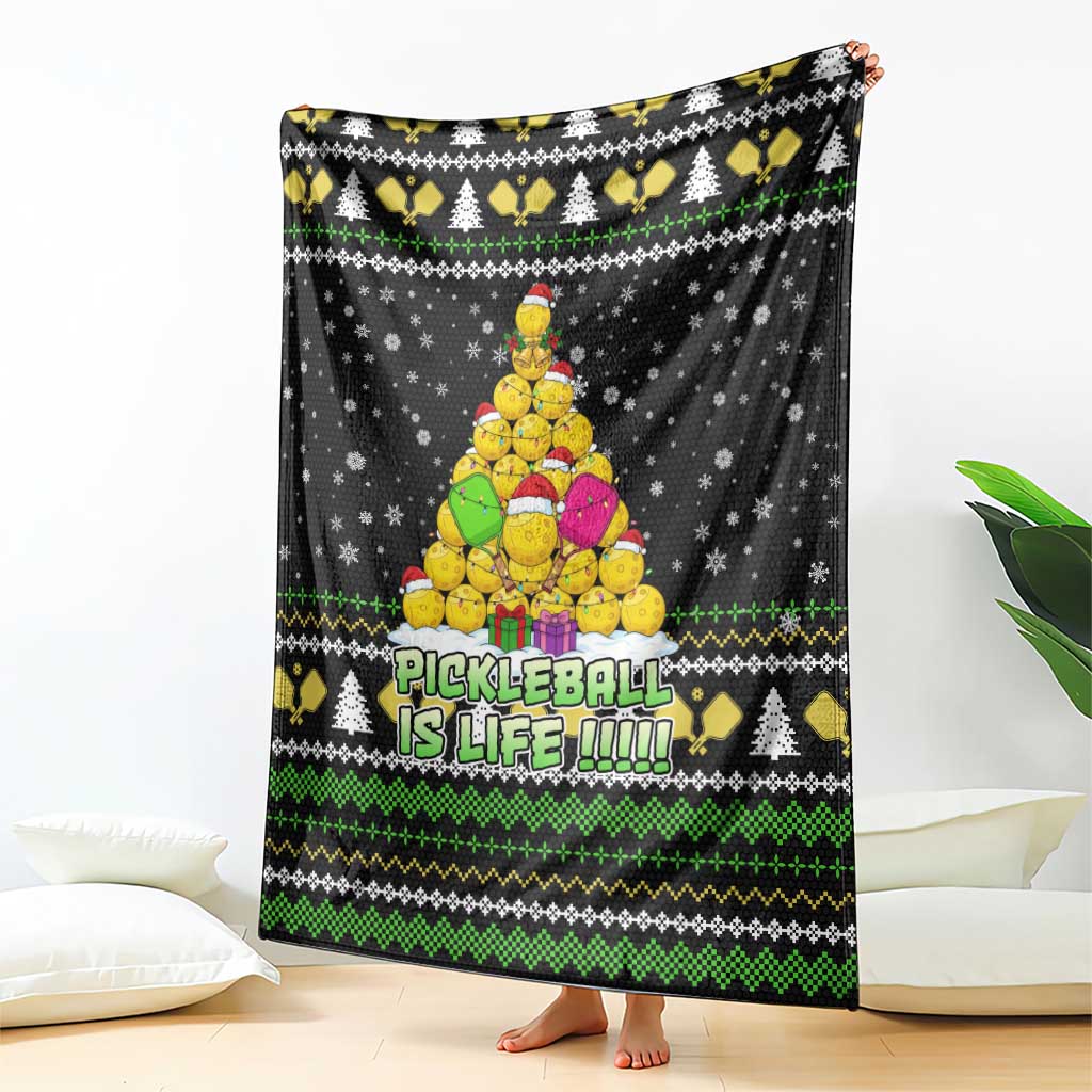 PickleBall Is Life Christmas Blanket Xmas Holiday Patterns - Wonder Print Shop