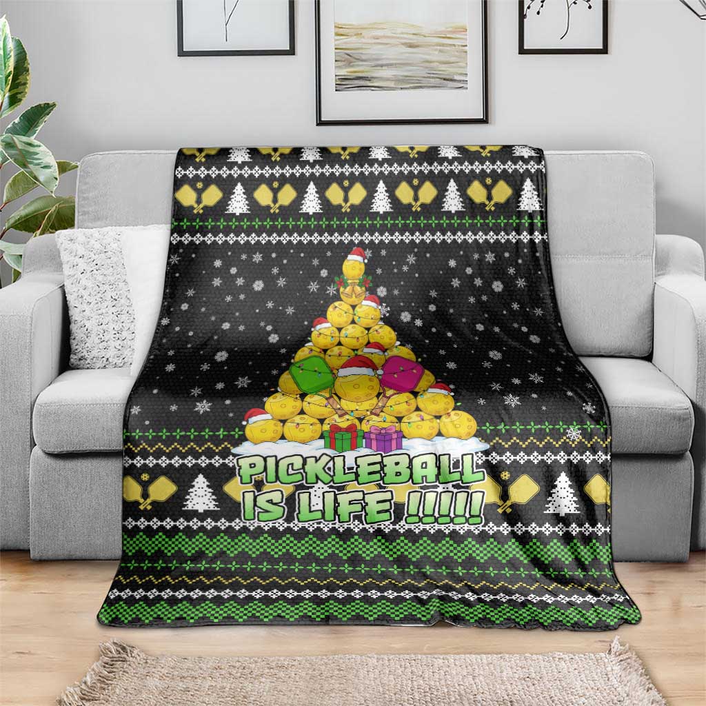 PickleBall Is Life Christmas Blanket Xmas Holiday Patterns - Wonder Print Shop