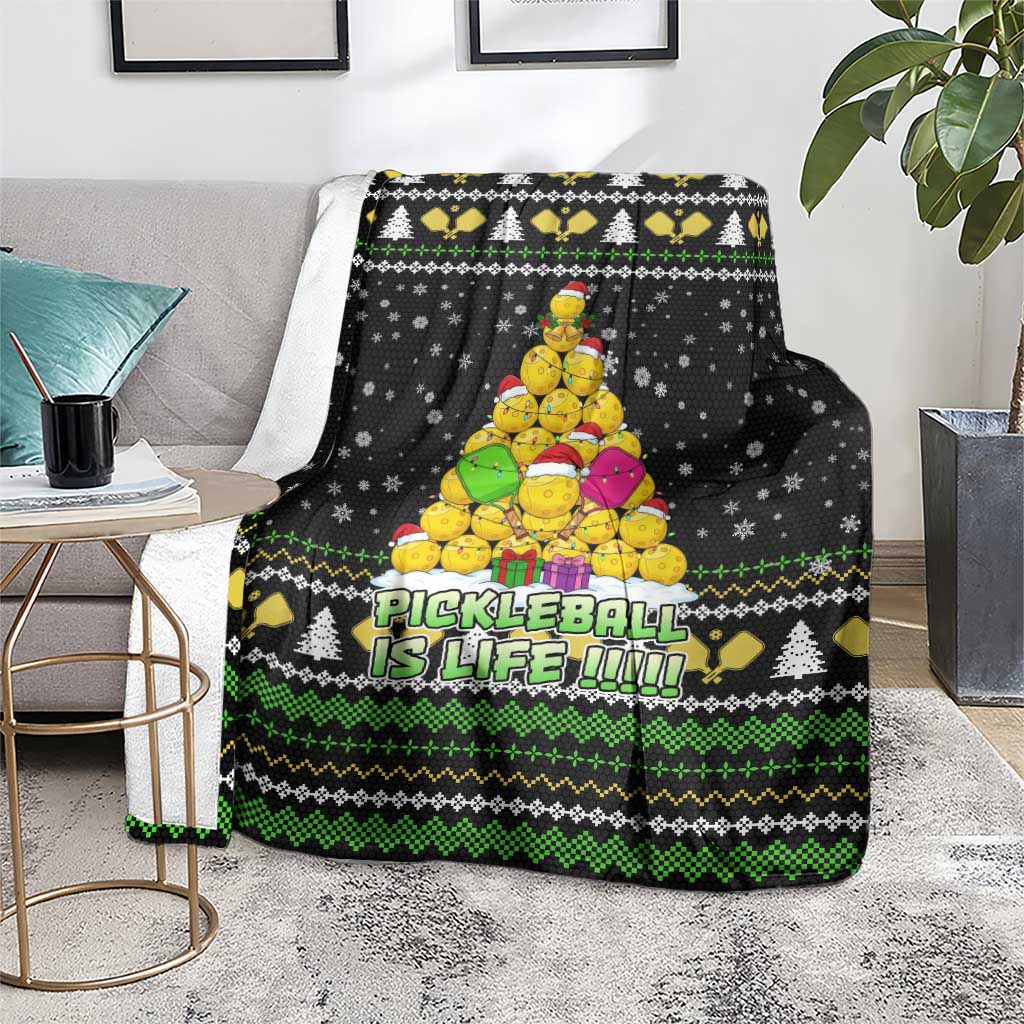 PickleBall Is Life Christmas Blanket Xmas Holiday Patterns - Wonder Print Shop