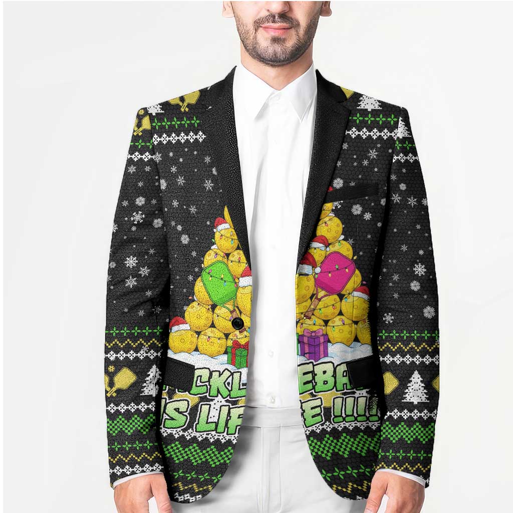PickleBall Is Life Christmas Blazer Xmas Holiday Patterns - Wonder Print Shop