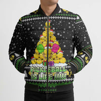 PickleBall Is Life Christmas Bomber Puffer Jacket Xmas Holiday Patterns - Wonder Print Shop