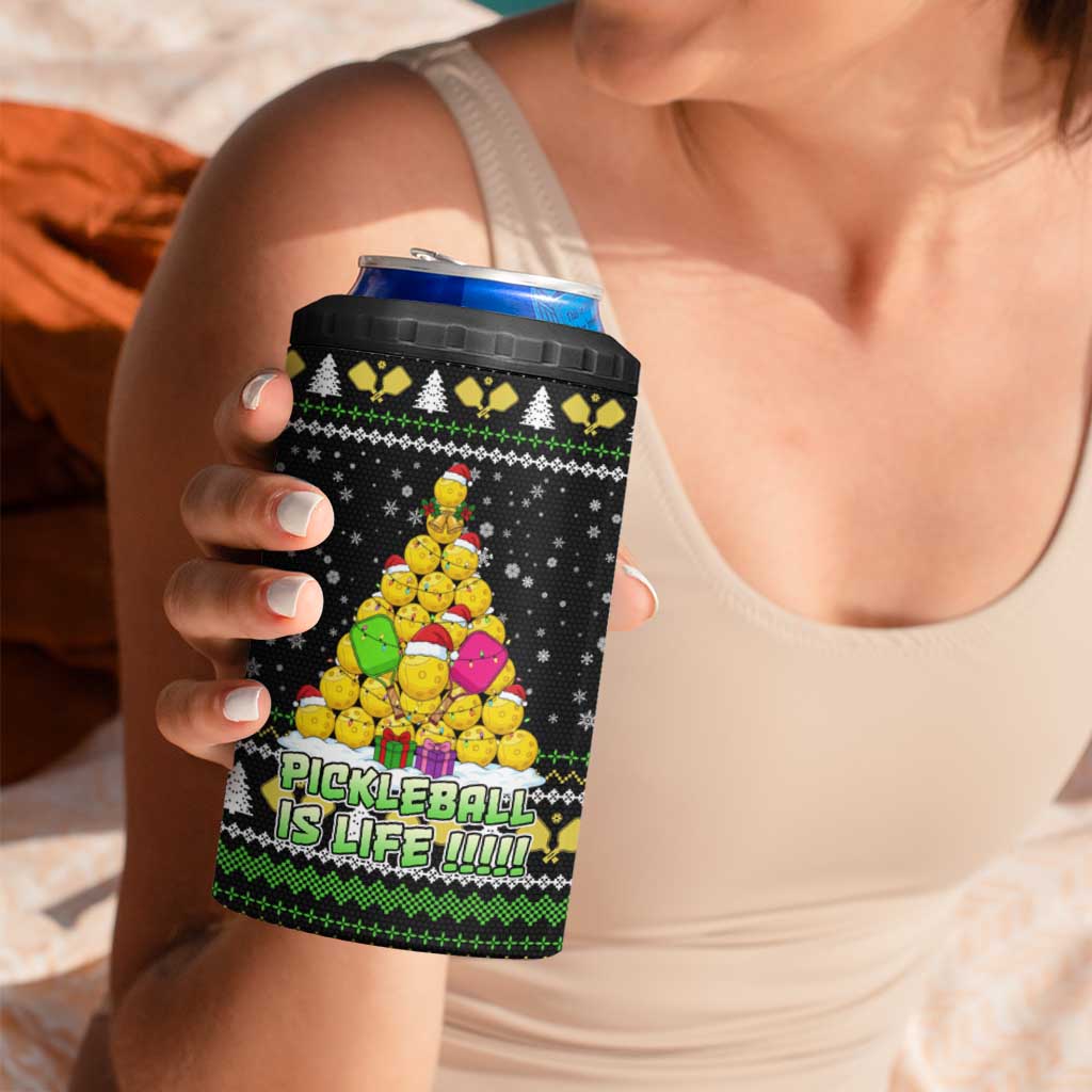 PickleBall Is Life Christmas 4 in 1 Can Cooler Tumbler Xmas Holiday Patterns - Wonder Print Shop