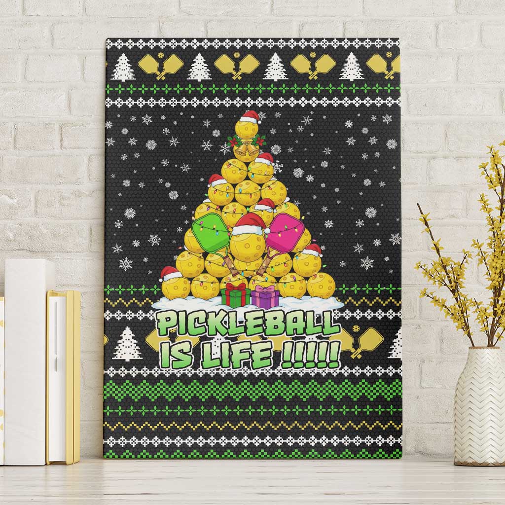 PickleBall Is Life Christmas Canvas Wall Art Xmas Holiday Patterns - Wonder Print Shop