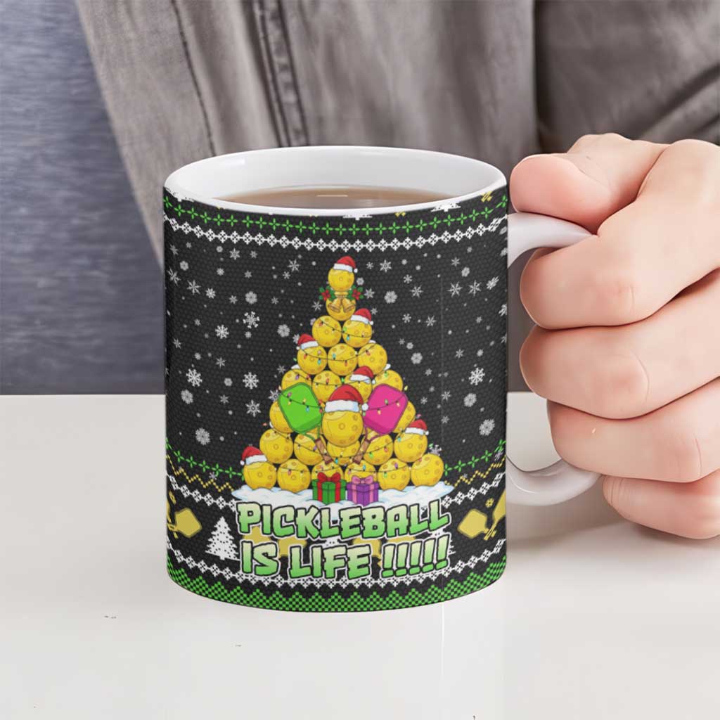 PickleBall Is Life Christmas Ceramic Mug Xmas Holiday Patterns - Wonder Print Shop