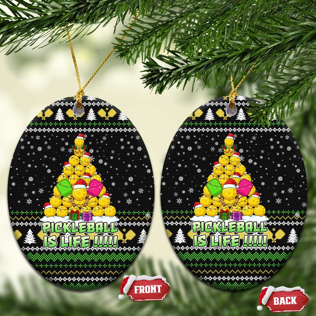 PickleBall Is Life Christmas Ceramic Ornament Xmas Holiday Patterns - Wonder Print Shop
