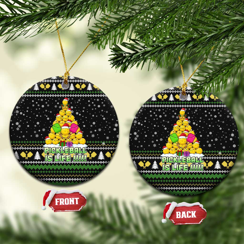 PickleBall Is Life Christmas Ceramic Ornament Xmas Holiday Patterns - Wonder Print Shop