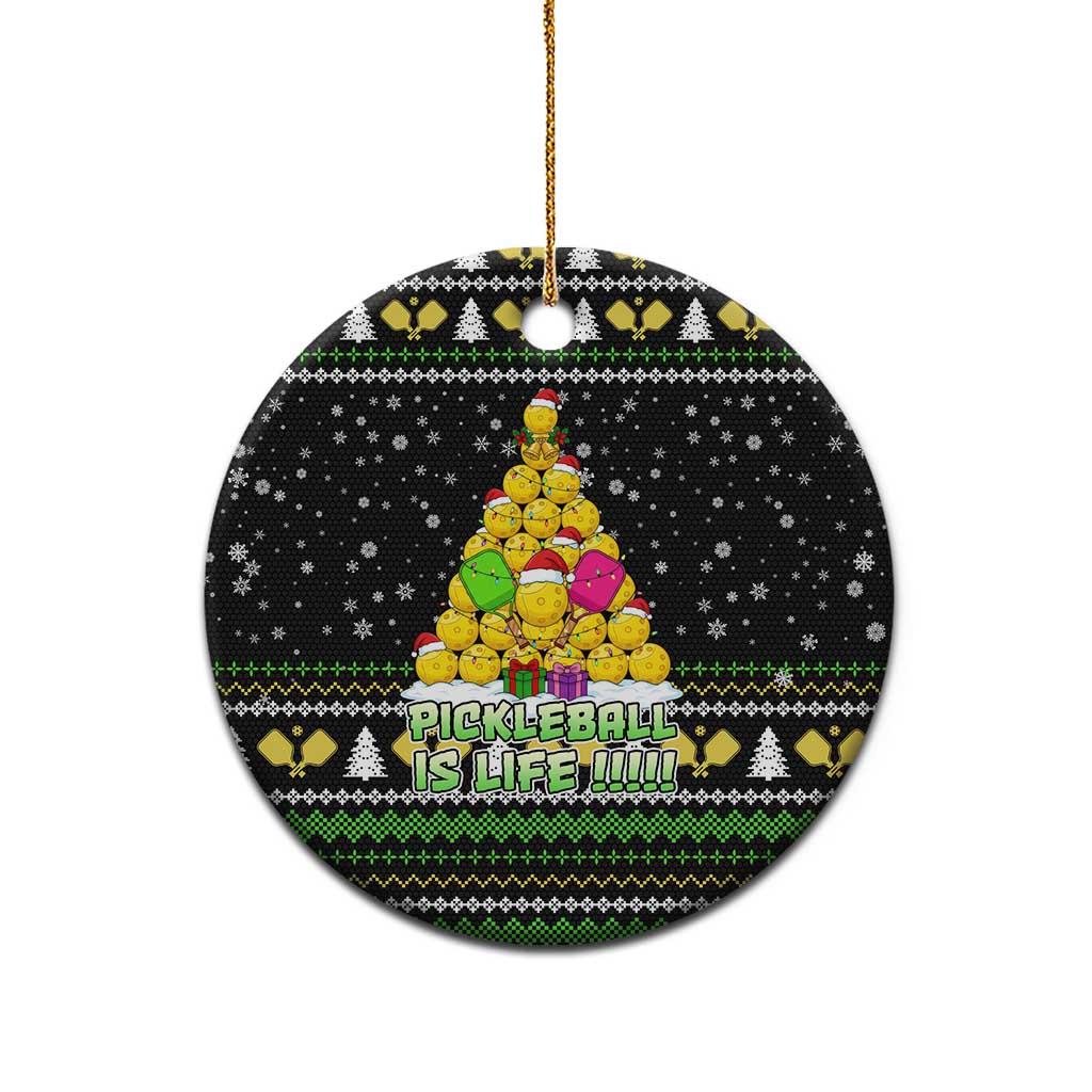 PickleBall Is Life Christmas Ceramic Ornament Xmas Holiday Patterns - Wonder Print Shop