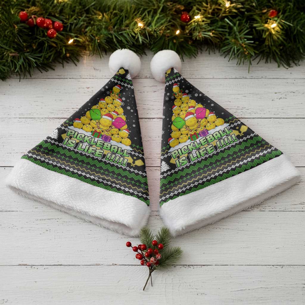 PickleBall Is Life Christmas Santa Hat Xmas Holiday Patterns - Wonder Print Shop
