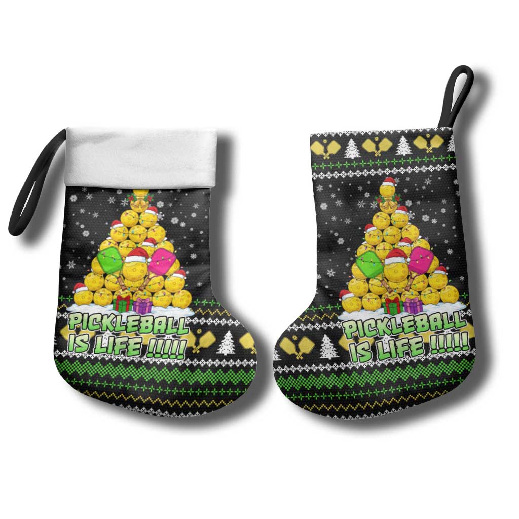 PickleBall Is Life Christmas Stocking Xmas Holiday Patterns - Wonder Print Shop