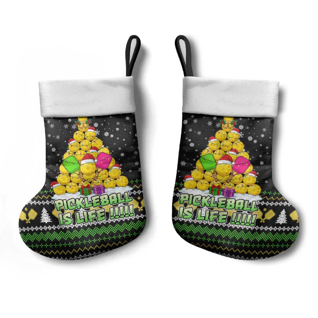 PickleBall Is Life Christmas Stocking Xmas Holiday Patterns - Wonder Print Shop