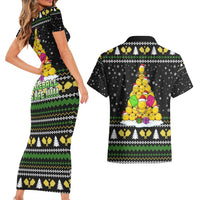 PickleBall Is Life Christmas Couples Matching Short Sleeve Bodycon Dress and Hawaiian Shirt Xmas Holiday Patterns - Wonder Print Shop