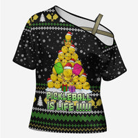PickleBall Is Life Christmas Cross Shoulder Shirt Xmas Holiday Patterns - Wonder Print Shop