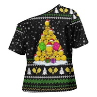 PickleBall Is Life Christmas Cross Shoulder Shirt Xmas Holiday Patterns - Wonder Print Shop