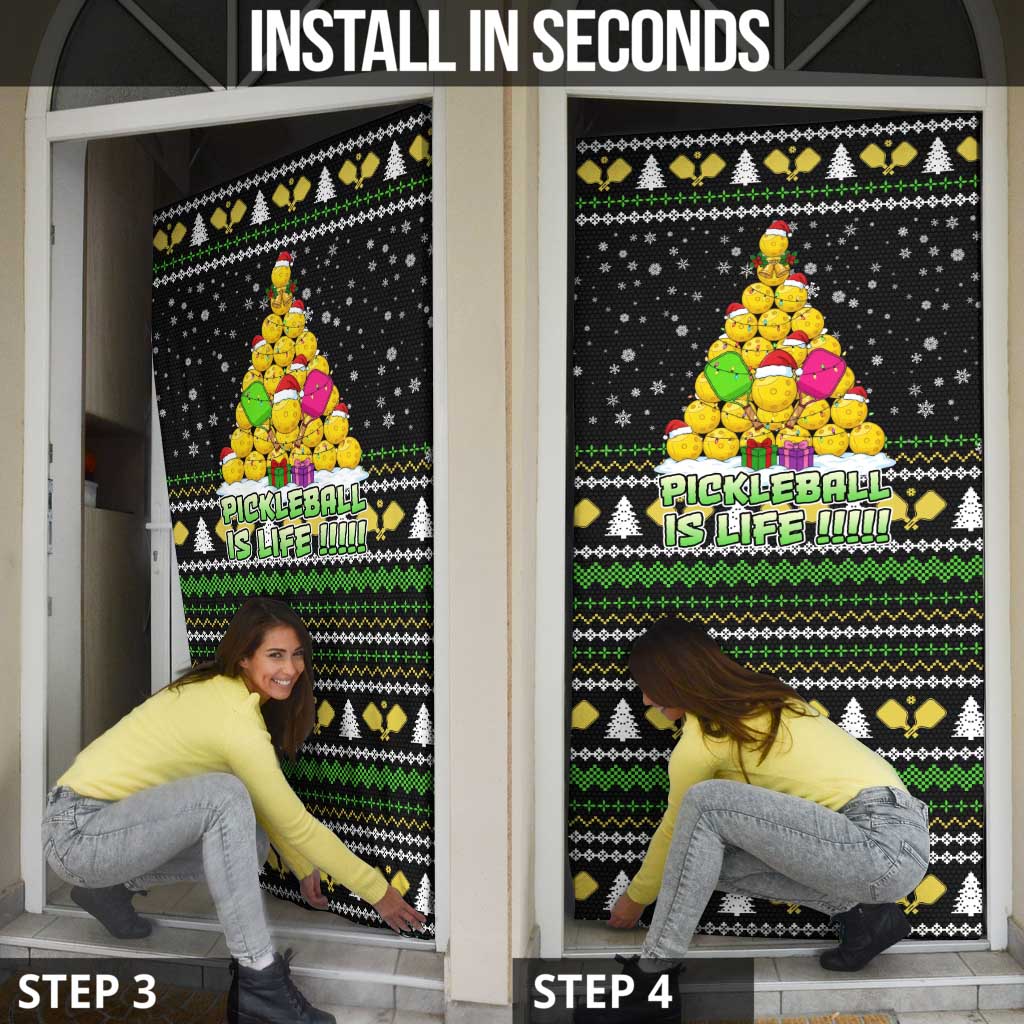 PickleBall Is Life Christmas Door Cover Xmas Holiday Patterns - Wonder Print Shop