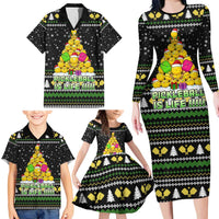 PickleBall Is Life Christmas Family Matching Long Sleeve Bodycon Dress and Hawaiian Shirt Xmas Holiday Patterns - Wonder Print Shop