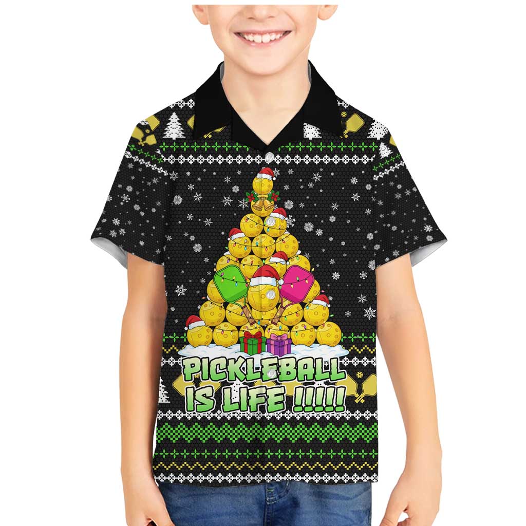 PickleBall Is Life Christmas Family Matching Mermaid Dress and Hawaiian Shirt Xmas Holiday Patterns - Wonder Print Shop