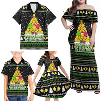 PickleBall Is Life Christmas Family Matching Off Shoulder Maxi Dress and Hawaiian Shirt Xmas Holiday Patterns - Wonder Print Shop