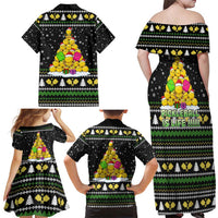 PickleBall Is Life Christmas Family Matching Off Shoulder Maxi Dress and Hawaiian Shirt Xmas Holiday Patterns - Wonder Print Shop